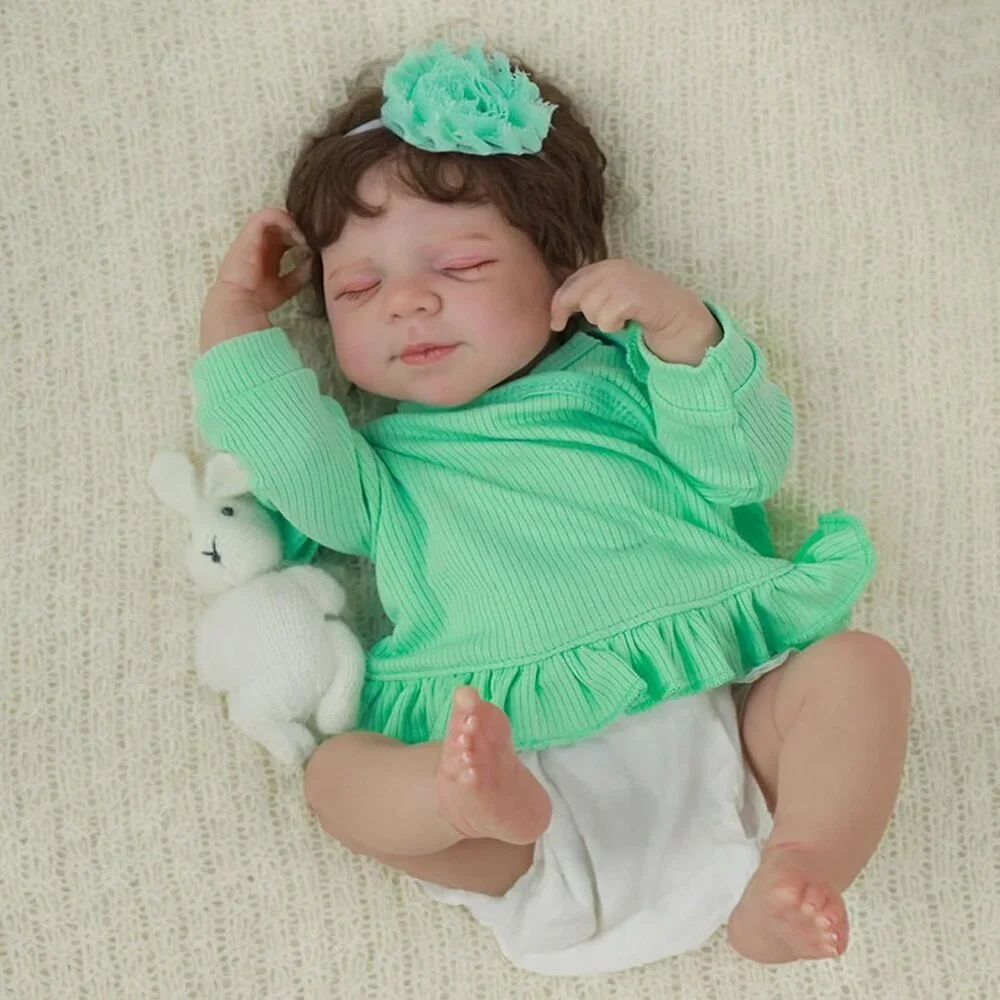 🆕18Inch Full Platinum Silicone Reborn Baby Doll Girl Realistic Newborn Sleeping